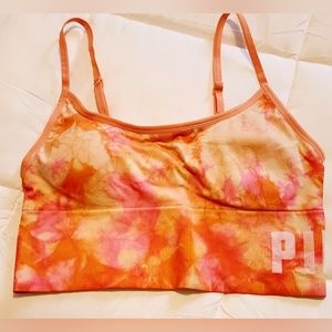 Victoria secrets pink sports bra size large,NWT tye dyed orange